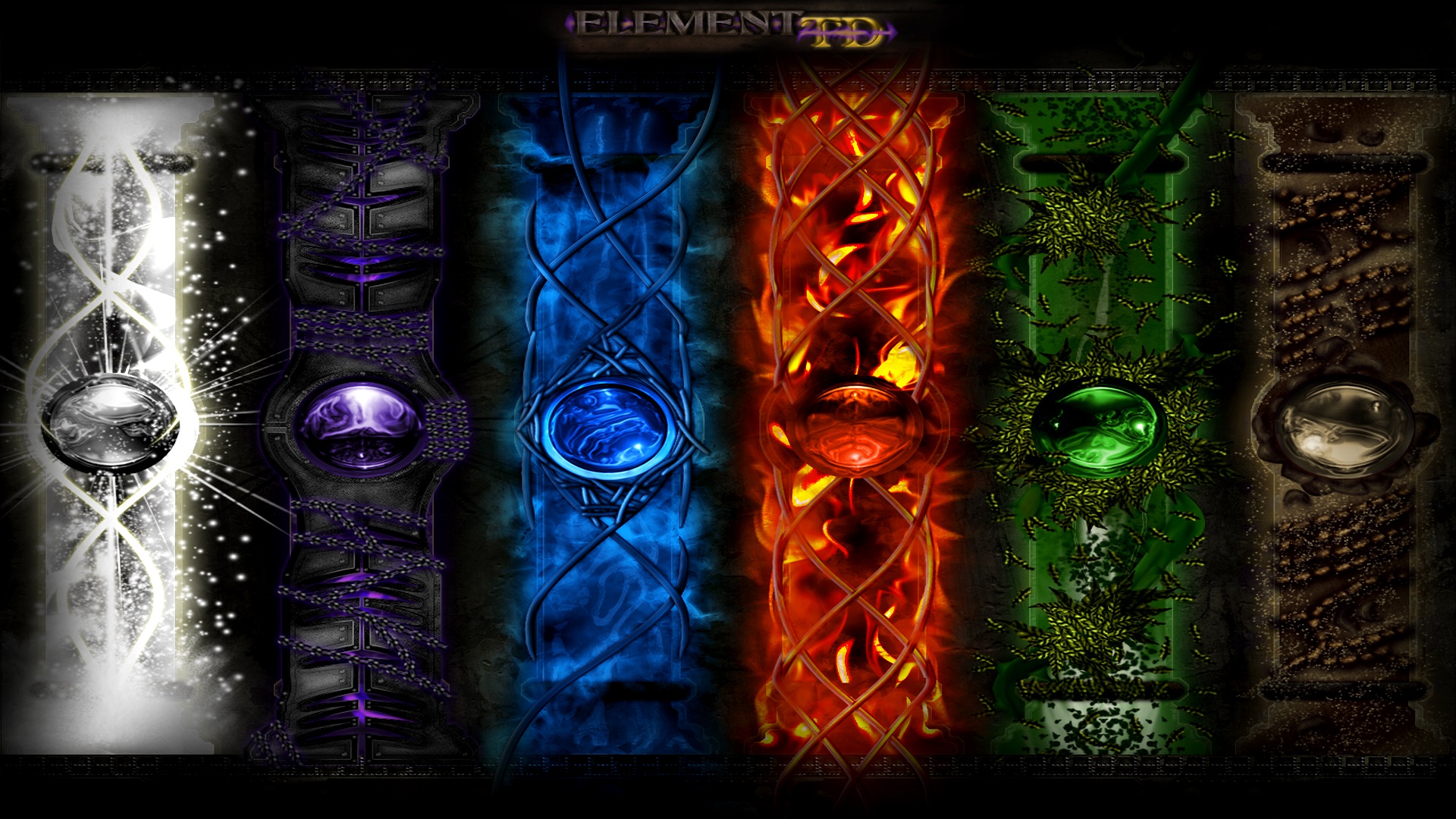 Шесть стихий Element TD: Свет, Тьма, Вода, Огонь, Природа и Земля
