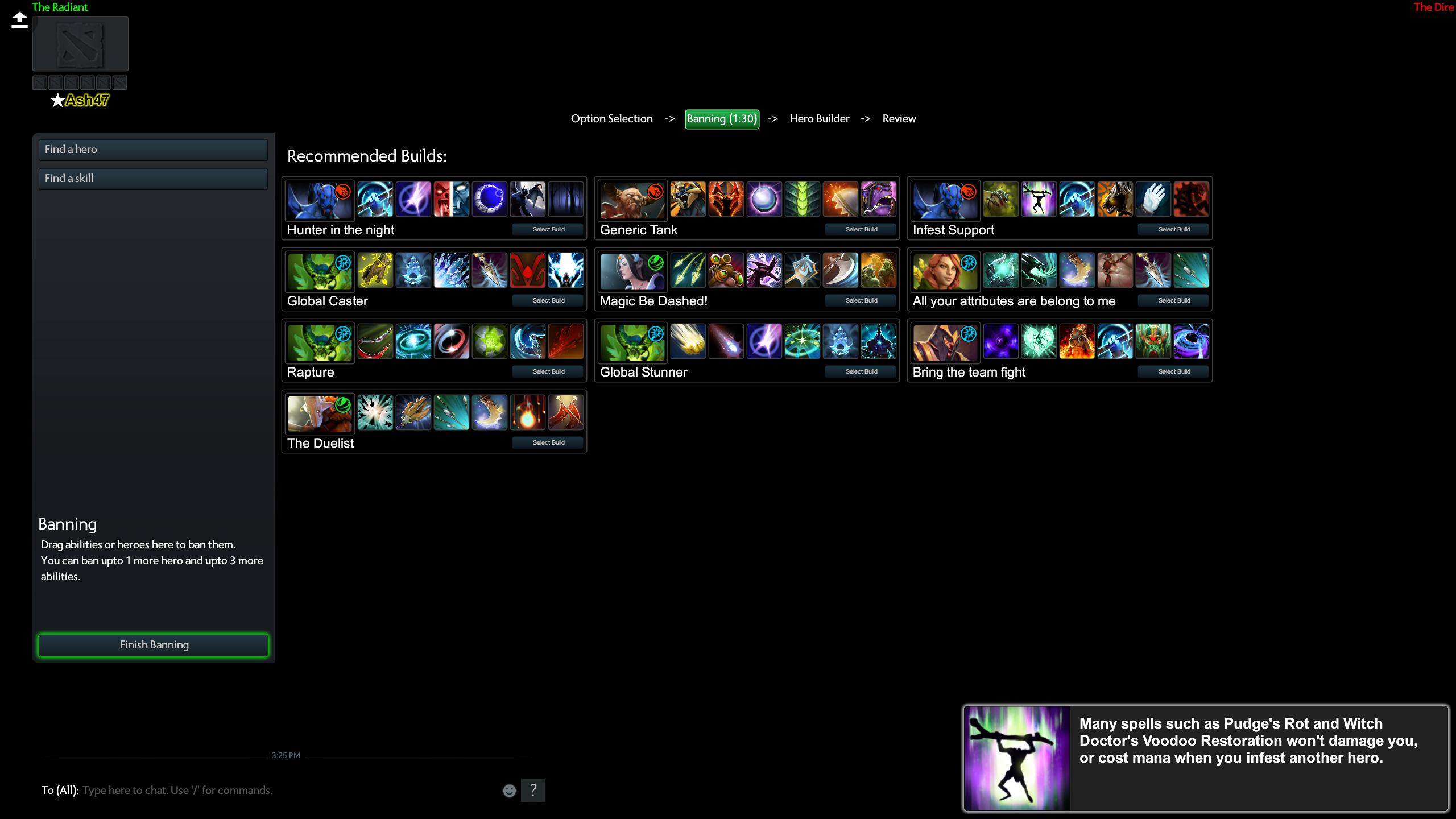 Окно Recommended Builds в LoD с готовыми архетипами: Generic Tank, Global Caster, Infest Support, Global Stunner и др.